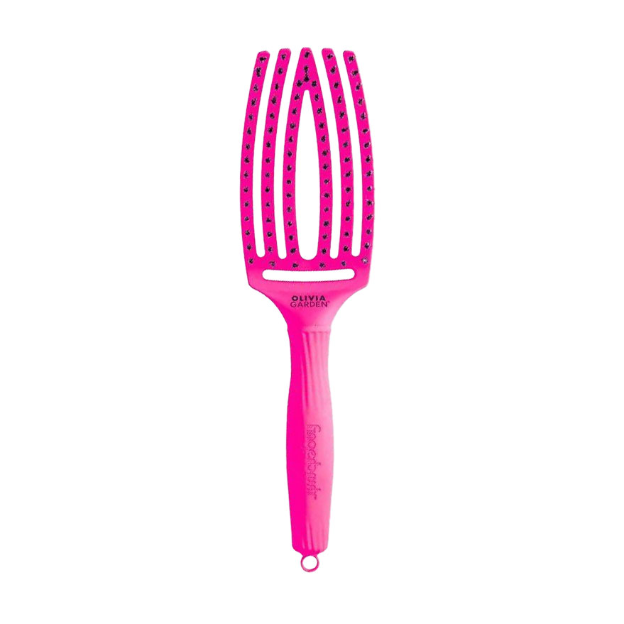 Щітка для волосся Olivia Garden Fingerbrush Boar &amp; Nylon Thinkpink 2023, Neon Pink, 1 шт